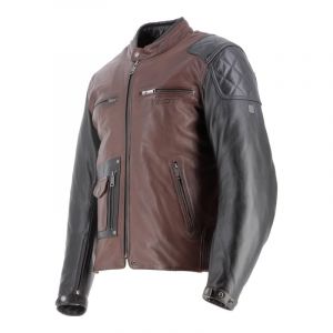 Helstons Blouson cuir Johnson tan/noir- L