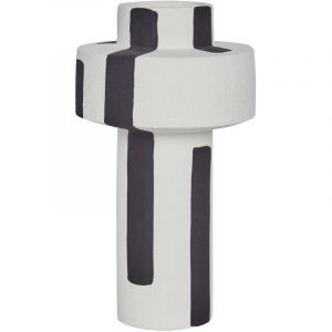 Beliani Vase à fleurs ESCOLAR Céramique 28 cm Blanc