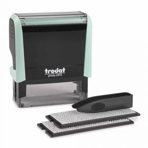 Trodat Printy 4913 Tampon auto-encreur Vert pastel 5 lignes Noir 58 x 22 mm