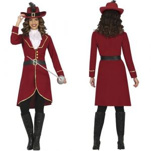 Déguisement capitaine corsaire femme - s - rouge - générique 80542