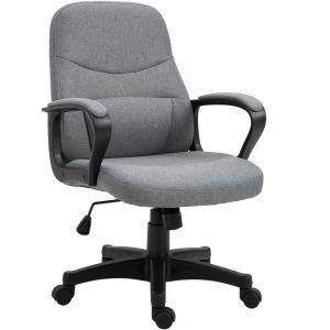 Chaise de bureau fauteuil bureau m ant pivotant hauteur réglable tissu lin gris Vinsetto