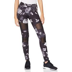 Urban classics Ladies Tech Mesh AOP Leggings, Darkflower, XXXXX-Large Femme