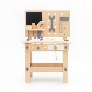 Robincool - tabli à Outils Jouet Montessori Workstation 44,5x32,5x66,5 cm en Bois Éco avec Accessoires Inclus