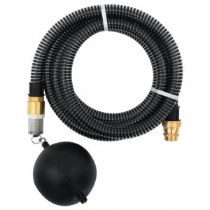 Image de VidaXL Tuyau d'aspiration avec raccords en laiton 4 m 25 mm Noir Noir