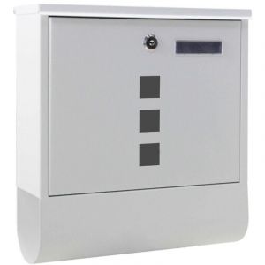 Boite aux lettres design avec porte-journaux pour montage au mur courrier 30,5 x 9,6 x 33,5 cm blanc 16_0000054