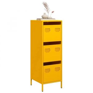 VidaXL Buffet haut jaune moutarde 39x35x103,5 cm acier