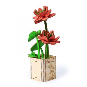 Dam Maquette en bois 3d, design de lotus. 107 pi&egrave;ces.