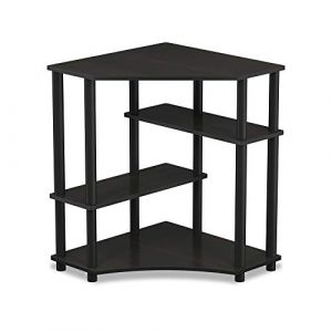 Furinno Turn-N-Tube Bureau d'angle peu Encombrant avec &Eacute;tag&egrave;re, Expresso/Noir