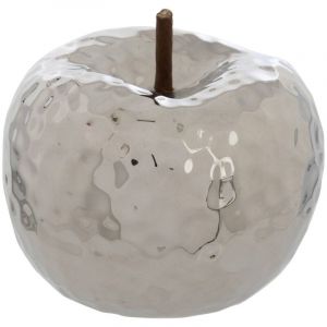 Atmosphera Créateur D'intérieur - Déco à poser d extérieur pomme Pamela céramique argent H14cm