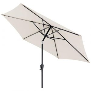 Doppler Parasol pour le jardin Jack 250cm en naturel - Parasol rond pour balcon & terrasse - Parasol pliable - Parasol de balcon - Parasol à manivelle - Parasol de jardin avec fonction manivelle
