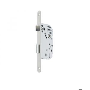 Vachette Serrure à Encastrer à clé, Axe à 40 mm, Coffre 135 mm - P15 - Réversible sans démontage, Têtière bouts ronds - Porte intérieure de communication, chambre, bureau - Blanc, Gâche et Clé inclus
