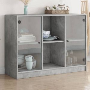 VidaXL Buffet gris béton 102x37x75,5 cm bois d'ingénierie, armoire de rangement, armoire latérale, buffet de salle à manger, armoire de buffet