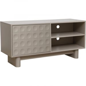 Oviala Meuble tv rectangulaire 1 porte L120 cm beige