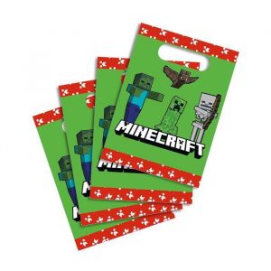 4 SACHETS PAPIER MINECRAFT JEUX VID&Eacute;O 22X16CM