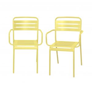 Lot de 2 fauteuils de jardin, jaune