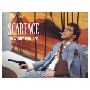 Sd toys Tony Montana Scarface Poster en verre, verre tremp&eacute;, 40x30x3