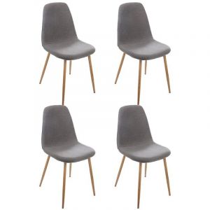 Image de Lot de 4 Chaises Design "Taho" 87cm Gris Foncé Prix