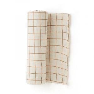 Cocoeko Maxi lange en gaze de coton CARREAU CAMEL