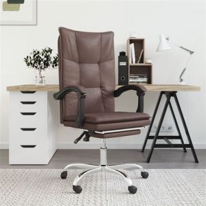 VidaXL Fauteuil inclinable de bureau Marron Similicuir