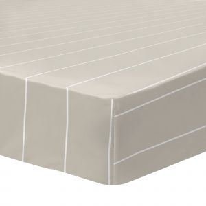 Matt & Rose Drap Housse 90x190 cm Stripes | 100% Coton | Oeko-Tex | Grège