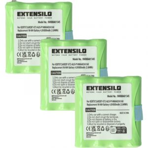 Image de 3x Batteries compatible avec Motorola Talkabout T40, T80 Extreme, tlkr 3, tlkr 5 radio talkie-walkie (800mAh, 4,8V, NiMH) - Extensilo