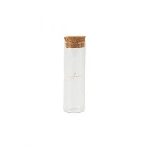 ÉPROUVETTE VERRE BOUCHON LIÈGE AMOUR OR 10CM Neuf