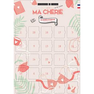 Calendrier de l&rsquo;avent MA C RIE 25 BONS D'AMOUR pour sa FEMME Calendrier &agrave; partager en couple Calendrier de l&rsquo;avant ou de l&rsquo;apr&egrave;s pour adulte FRANCAIS