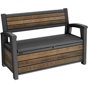 Keter Coffre en résine deco bench 60 noyer