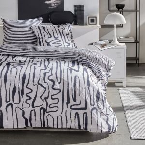 Today Parure de lit coton blanc et noir 240x260
