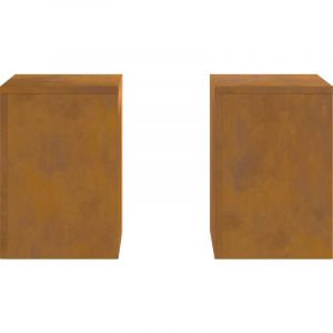 VidaXL Supports de Plantes d'Extérieur Pilier 2 pcs 24x24x35 cm Acier Résistant aux Intempéries