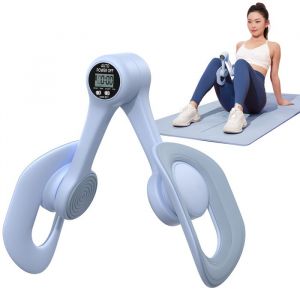 Merach - leg trainer, Appareil cuisses adducteurs pectoraux 360° avec compteur, renforcement pelvien, post-accouchement, portable Bleu