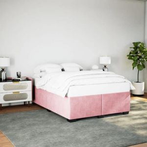 VidaXL Cadre de lit sans matelas rose 140x190 cm velours 3284636