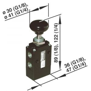 Norgren Vanne pneumatique à commande mécanique 3/2 voies 03040402 G 1/8 Matériau du boîtier aluminium 1 pc(s)