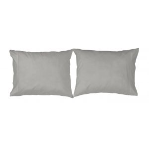 Naf Naf 2 taies d'oreiller en coton gris 65x65