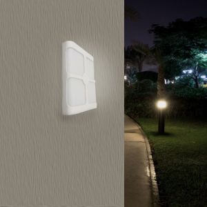 Silamp Applique Murale Blanche Rectangulaire IP44 LED 4 Faisceaux 18W - Blanc Neutre 4000K - 5500K