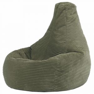 Icon Dalton Pouf Enfant, Velours Côtelé, pour Poire avec Remplissage, Chaise Enfant, Fauteuil Chambre, Meuble Chambre, Meuble Salon, Vert Sauge