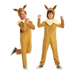 DISGUISE Combinaison Pokémon Évoli pour Enfants, sous Licence Officielle, déguisement d'évoli pour Enfants, avec Capuche dimensionnelle avec d'adorables détails de Personnage, matériau Super Doux