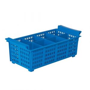Demi-Panier 8 Cases pour Couverts, 430mm x 205mm x 150mm, Bleu