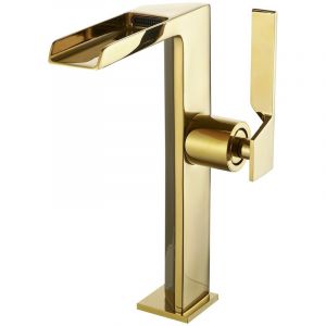 CEZIO XL mitigeur haut bec cascade ouvert chrome Or brillant
