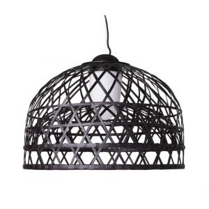 Moooi Lampe à suspension EMPEROR M (Noir - Canne de bamboo et structure en aluminium)