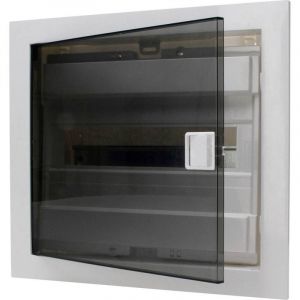 Kopp 346001004 Boîte à fusibles encastrée avec Porte en Plastique 12 pôles Gris/Noir
