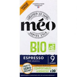 Méo Café Capsule Espresso Bio - Pack de 100 Capsules