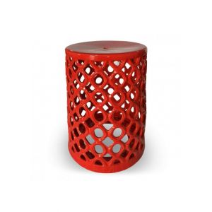 Pouf en Céramique "Cylindrique" 45cm Rouge Prix