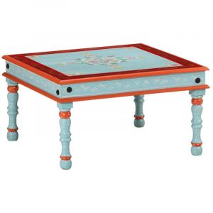 VidaXL Table basse bleu bois de manguier massif peint à la main Blue
