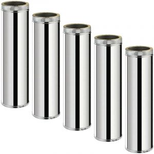 Monmobilierdesign Lot de 5 TDPS1000 Conduit double paroi isolé pour poêle à bois longueur 100 cm Ø200