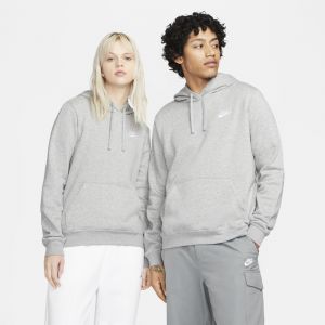 Nike Sweat à Capuche NSW Club Fleece - Gris/Blanc Femme, pointure XX-Large - Gris - Taille XX-Large
