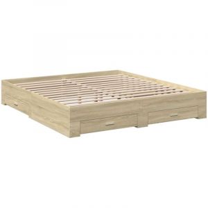 VidaXL Cadre De Lit À Tiroirs Chêne Sonoma 180x200cm Bois D'ingénierie