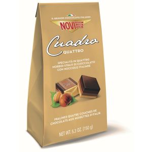 Bouchées De Chocolats Quatre Couches De Chocolats Aux Noisettes D'italie Novi - Le Paquet De 150g