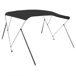 VidaXL Auvent bimini à 3 arceaux noir 183x196x137 cm toit bimini pour bateau housse de bateau auvent bimini pour bateau 94805