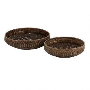 Prix Lot de 2 Coupelles Déco Rotin 50cm Noir